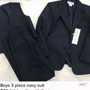 Boys 3 piece navy suit